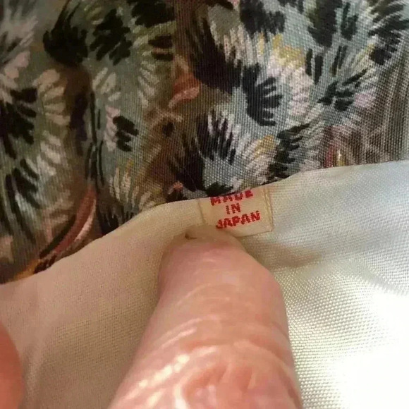 Japanese Kimono Brown Multicolor Mens Pagoda Samurai Helmet Print Lined Belt - Picture 8 of 8